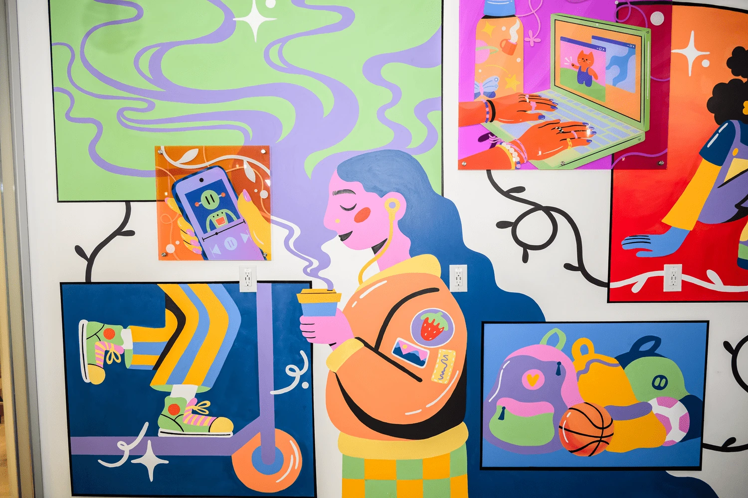 Entrance mural at the Susan Fennell Youth Hub