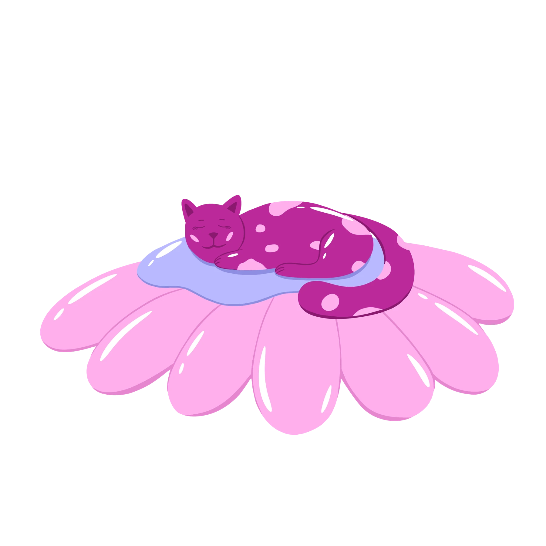 Cat on a flower patch design
