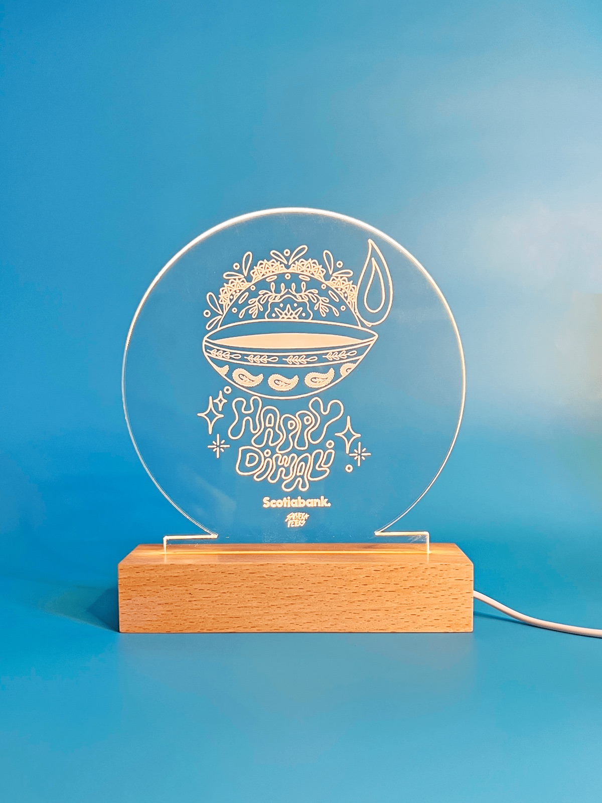 LED light giveaway with Saphera's Diwali artwork