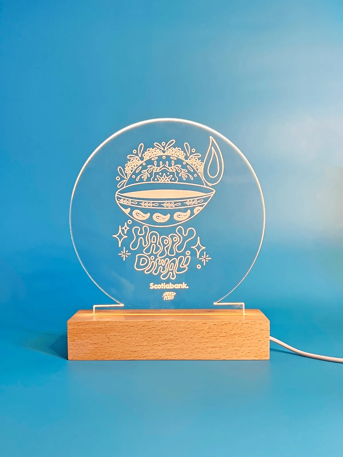 LED light giveaway with Saphera's Diwali artwork