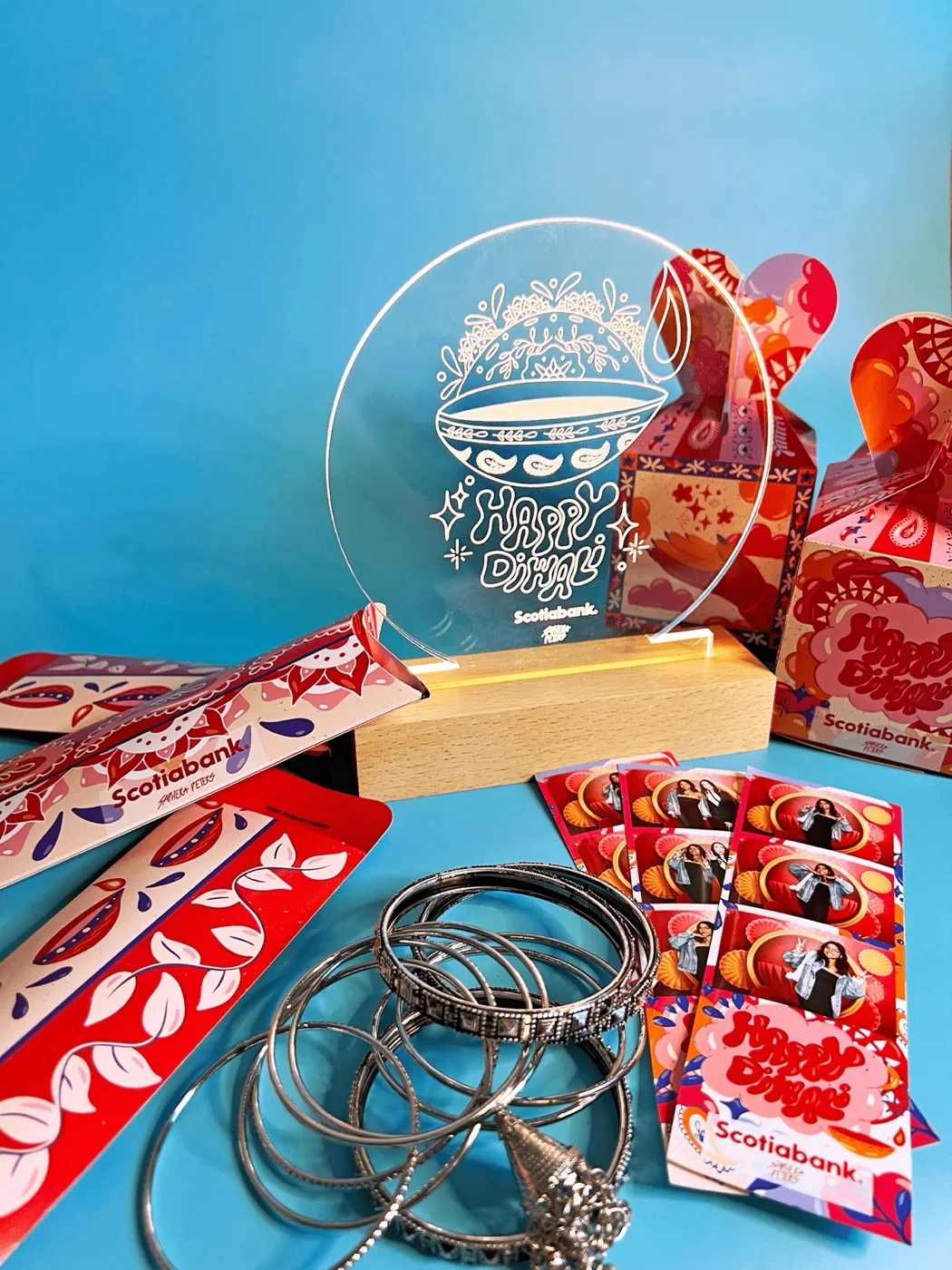 Scotiabank Diwali 2024 giveaway items designed by Saphera Peters