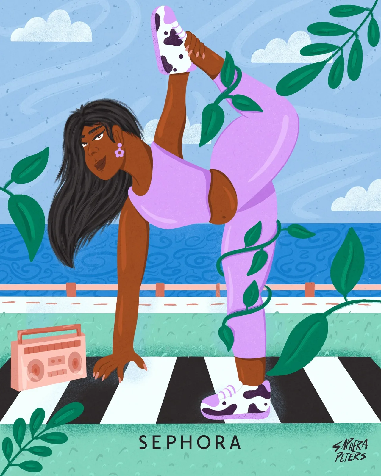 Illustration inspired by Saphera's yoga practice