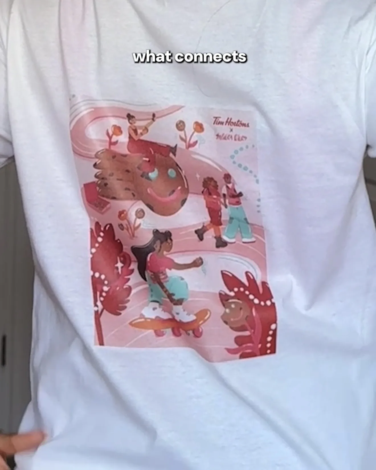 The Smile Cookie illustration printed on a white t-shirt