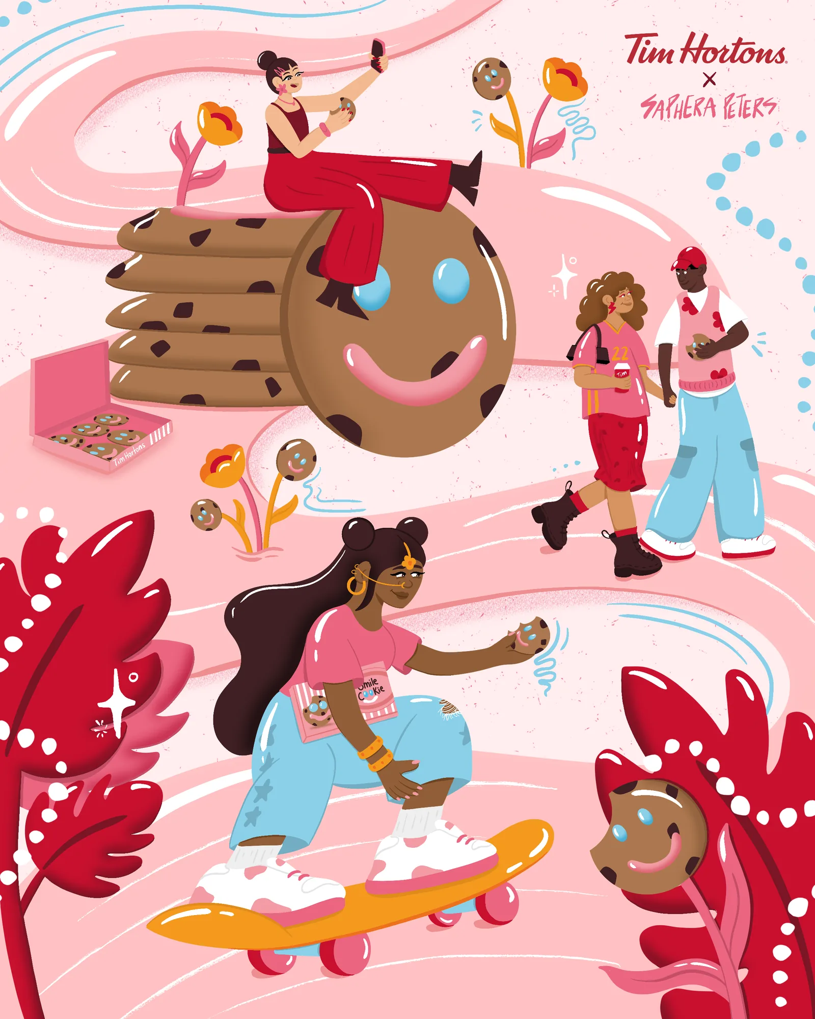 Saphera Peters x Tim Hortons Smile Cookie illustration