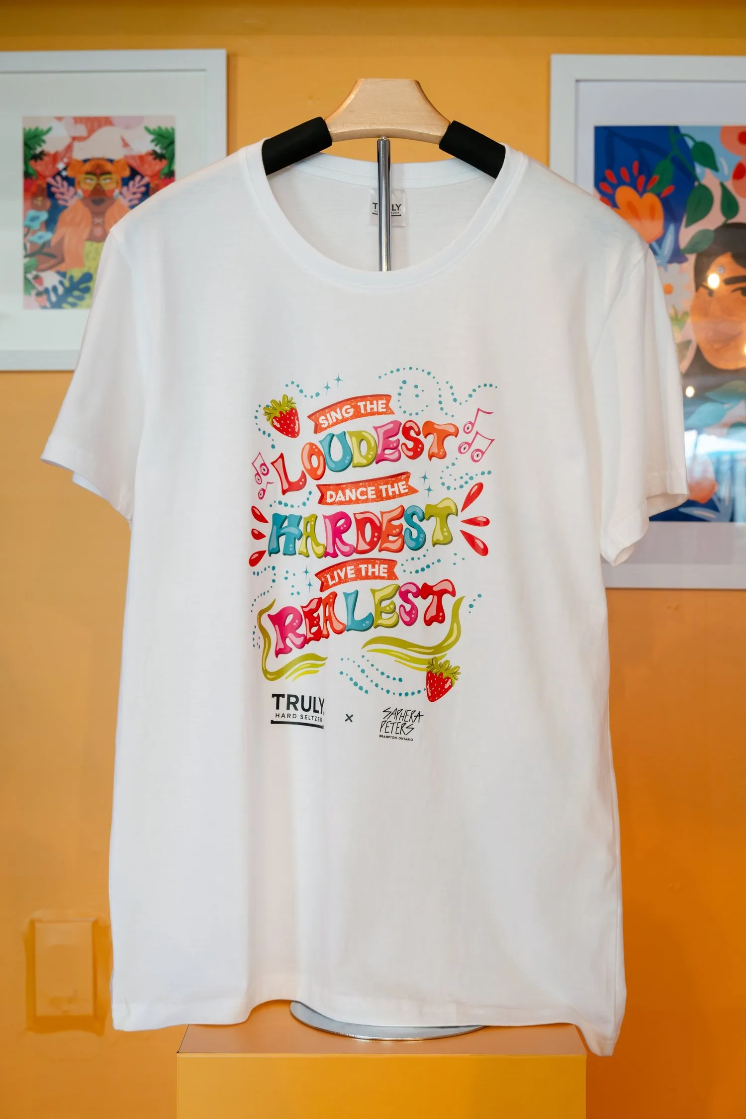 Hand-lettered t-shirt design for Truly Hard Seltzer